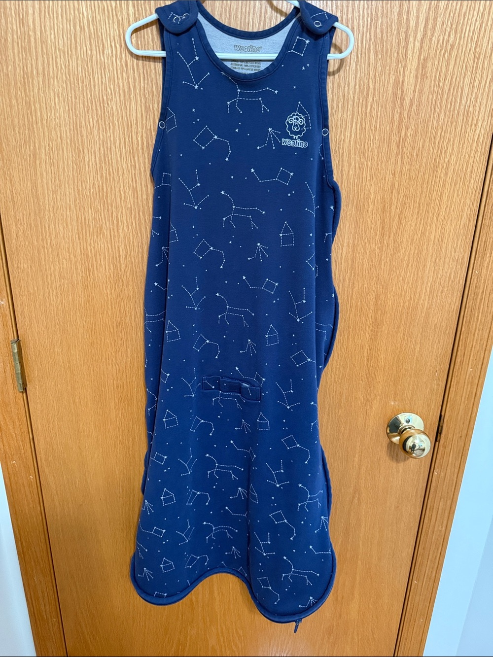 Woolino Sleep Bag, Merino Wool & Organic Cotton, Night Sky Size 2-4 Years